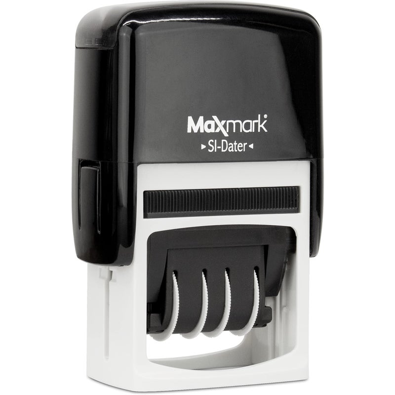MaxMark Office Self Inking Date Stamp with Phrase Approved - 2 Color Blue/Red Ink - Image 2
